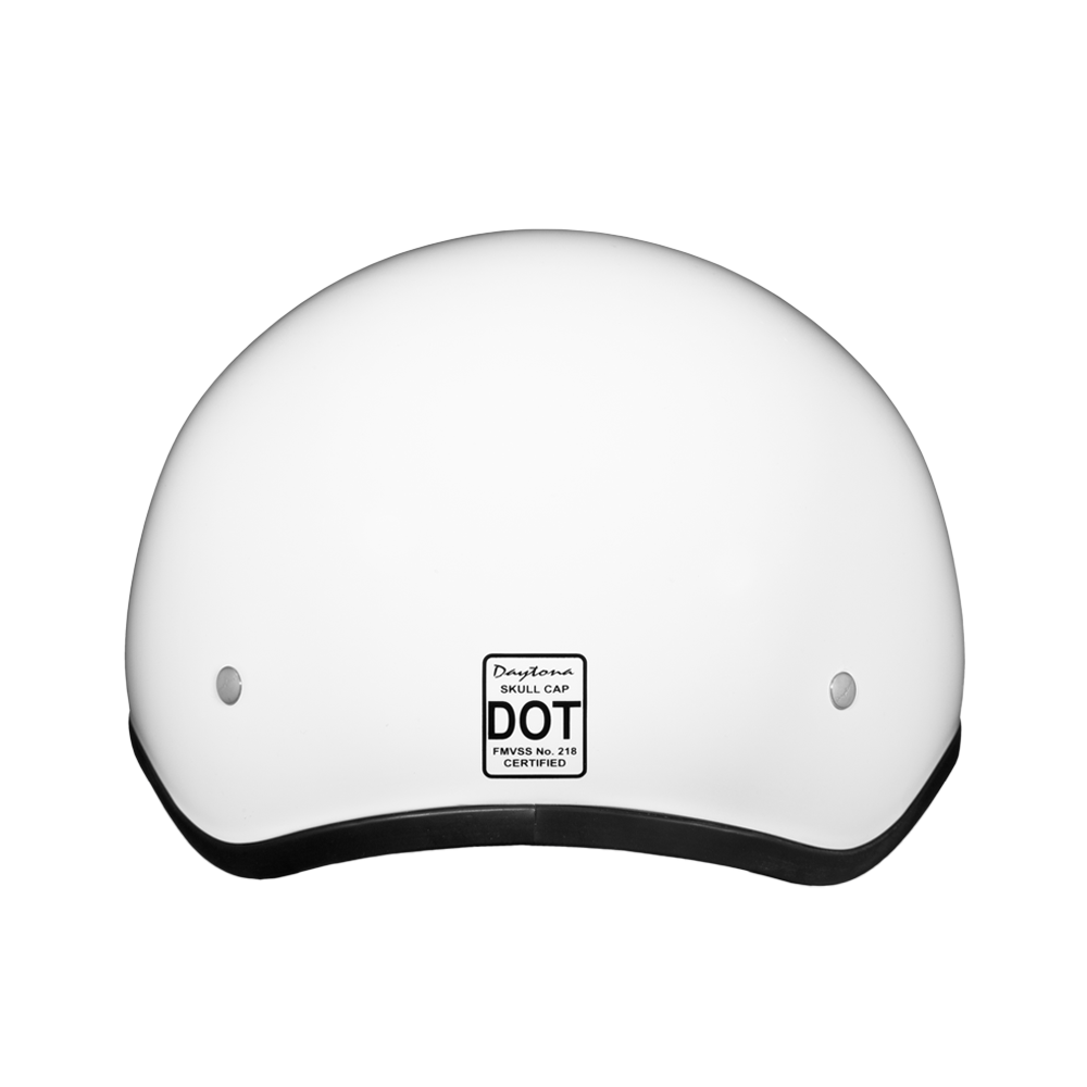DOT Approved Daytona Skull Cap Half Shell Motorcycle Helmet - Beanie Style for Motorcycles, Cruisers, Scooters, and Mopeds W/O Visor- Hi-Gloss White - Image 3