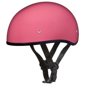 DOT Approved Daytona Skull Cap Half Shell Motorcycle Helmet - Beanie Style for Motorcycles, Cruisers, Scooters, and Mopeds W/O Visor- Hi-Gloss Pink