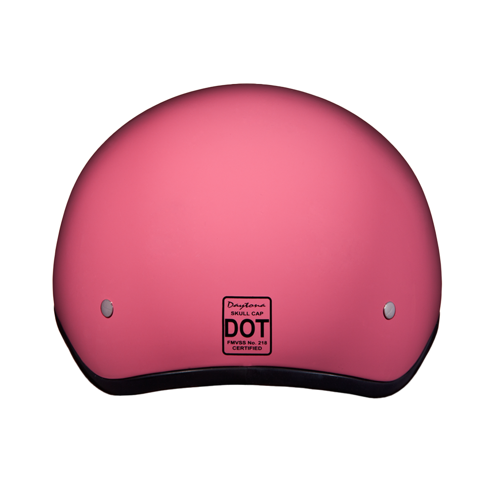 DOT Approved Daytona Skull Cap Half Shell Motorcycle Helmet - Beanie Style for Motorcycles, Cruisers, Scooters, and Mopeds W/O Visor- Hi-Gloss Pink - Image 3