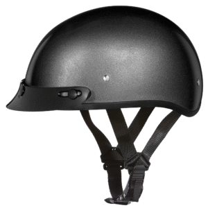 DOT Approved Daytona Skull Cap Half Shell Motorcycle Helmet - Beanie Style for Motorcycles, Cruisers, Scooters, and Mopeds - Gun Metal Grey Metallic