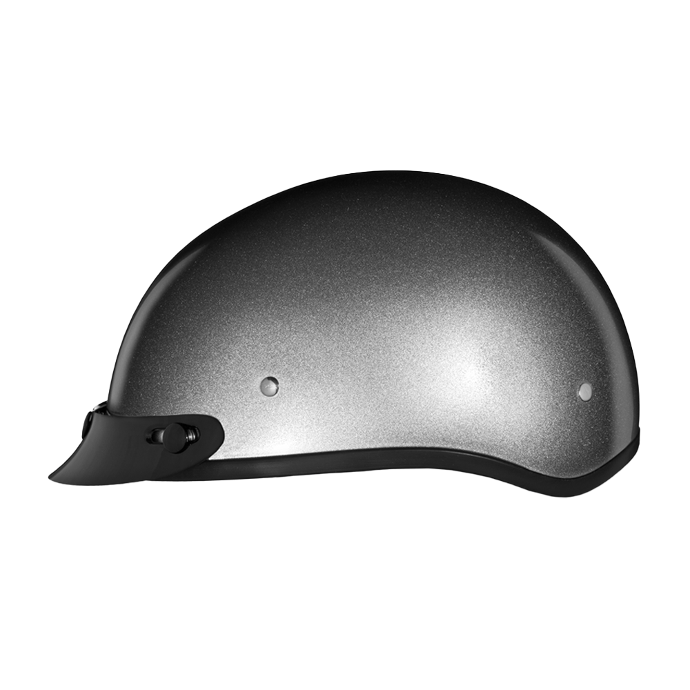 DOT Approved Daytona Skull Cap Half Shell Motorcycle Helmet - Beanie Style for Motorcycles, Cruisers, Scooters, and Mopeds - Silver Metallic - Image 2
