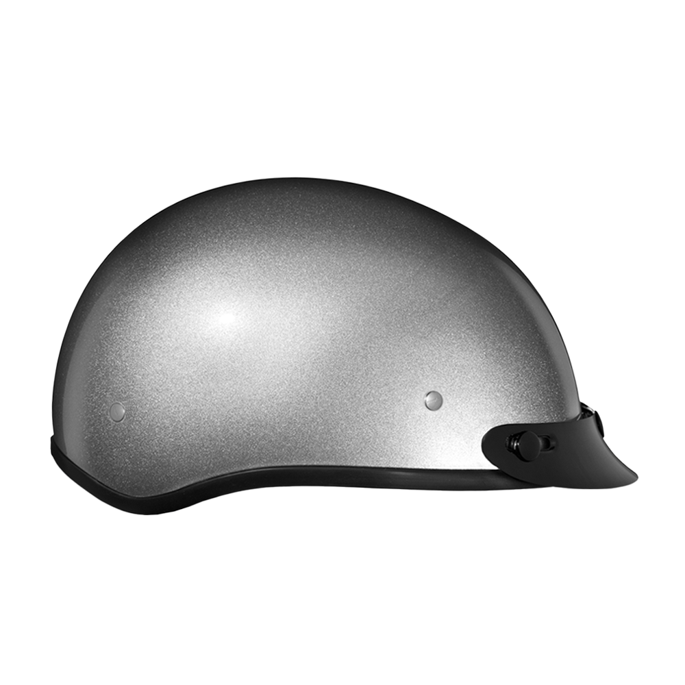 DOT Approved Daytona Skull Cap Half Shell Motorcycle Helmet - Beanie Style for Motorcycles, Cruisers, Scooters, and Mopeds - Silver Metallic - Image 4