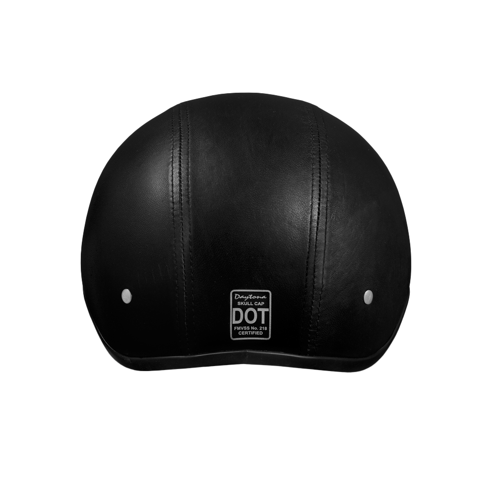D.O.T. Daytona Skull Cap- Leather Covered - Image 3