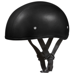 D.O.T. Daytona Skull Cap W/O Visor- Leather Covered
