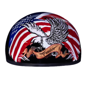 DOT Approved Daytona Motorcycle Half Face Helmet - Skull Cap Graphics for Men & Women, Scooters, ATVs, UTVs & Choppers - W/ Freedom 2.0