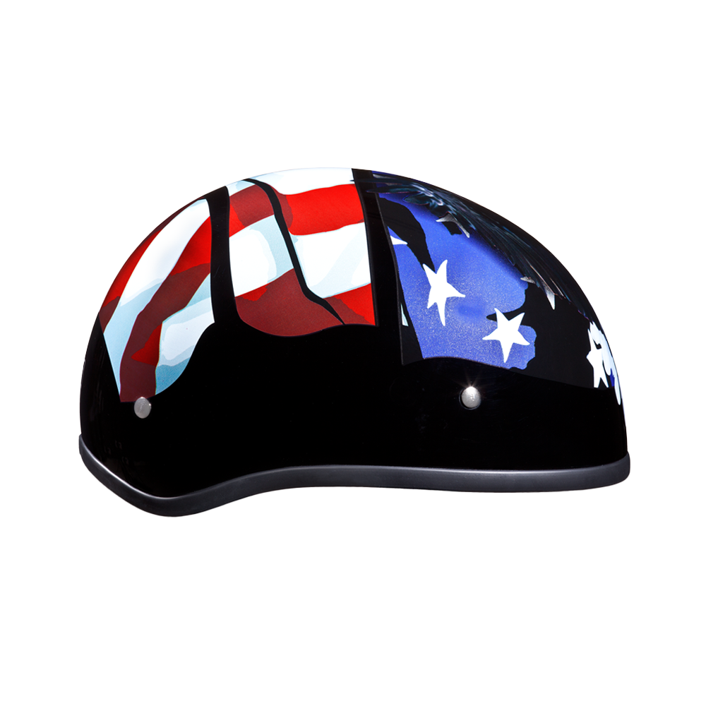 DOT Approved Daytona Motorcycle Half Face Helmet - Skull Cap Graphics for Men & Women, Scooters, ATVs, UTVs & Choppers - W/ Freedom - Image 4
