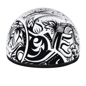 DOT Approved Daytona Motorcycle Half Face Helmet - Skull Cap Graphics for Men & Women, Scooters, ATVs, UTVs & Choppers - W/ Lovesee
