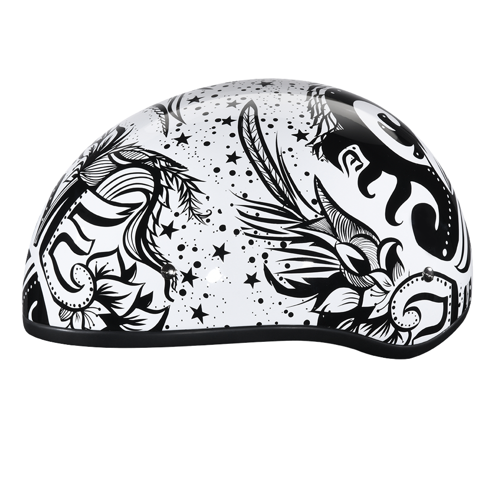 DOT Approved Daytona Motorcycle Half Face Helmet - Skull Cap Graphics for Men & Women, Scooters, ATVs, UTVs & Choppers - W/ Lovesee - Image 3