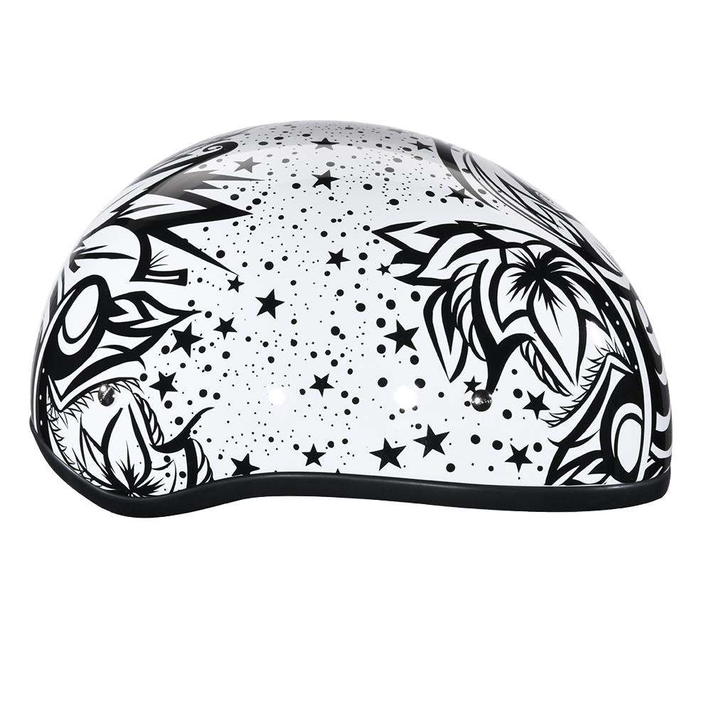 DOT Approved Daytona Motorcycle Half Face Helmet - Skull Cap Graphics for Men & Women, Scooters, ATVs, UTVs & Choppers - W/ Lovesee - Image 5