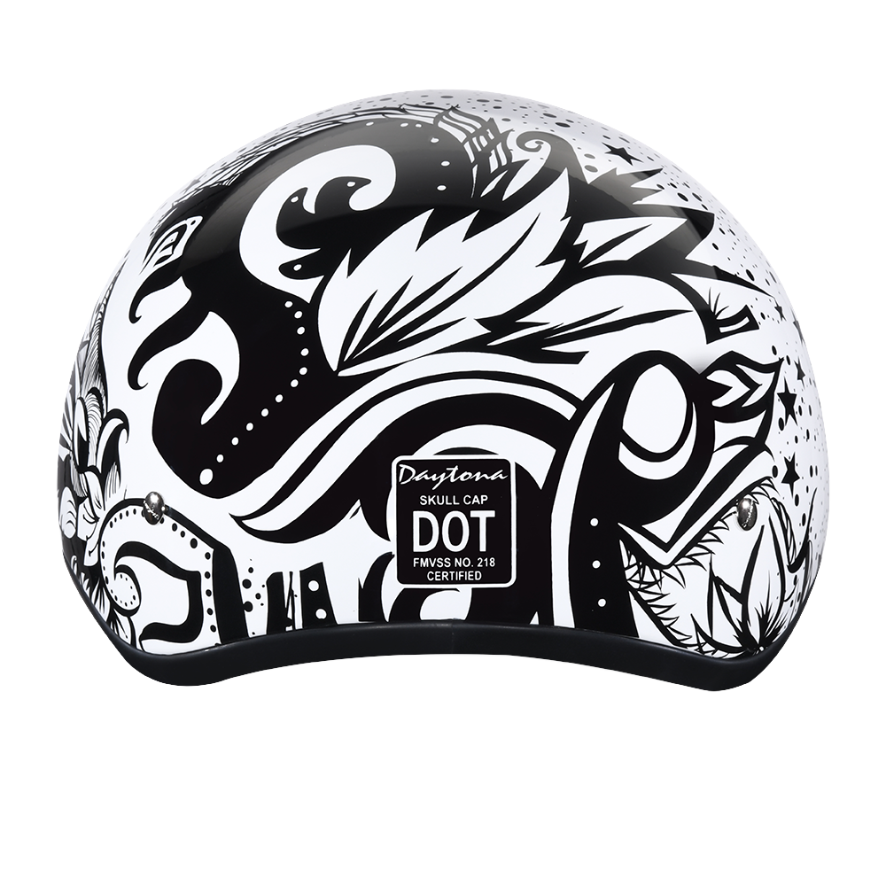 DOT Approved Daytona Motorcycle Half Face Helmet - Skull Cap Graphics for Men & Women, Scooters, ATVs, UTVs & Choppers - W/ Lovesee - Image 4
