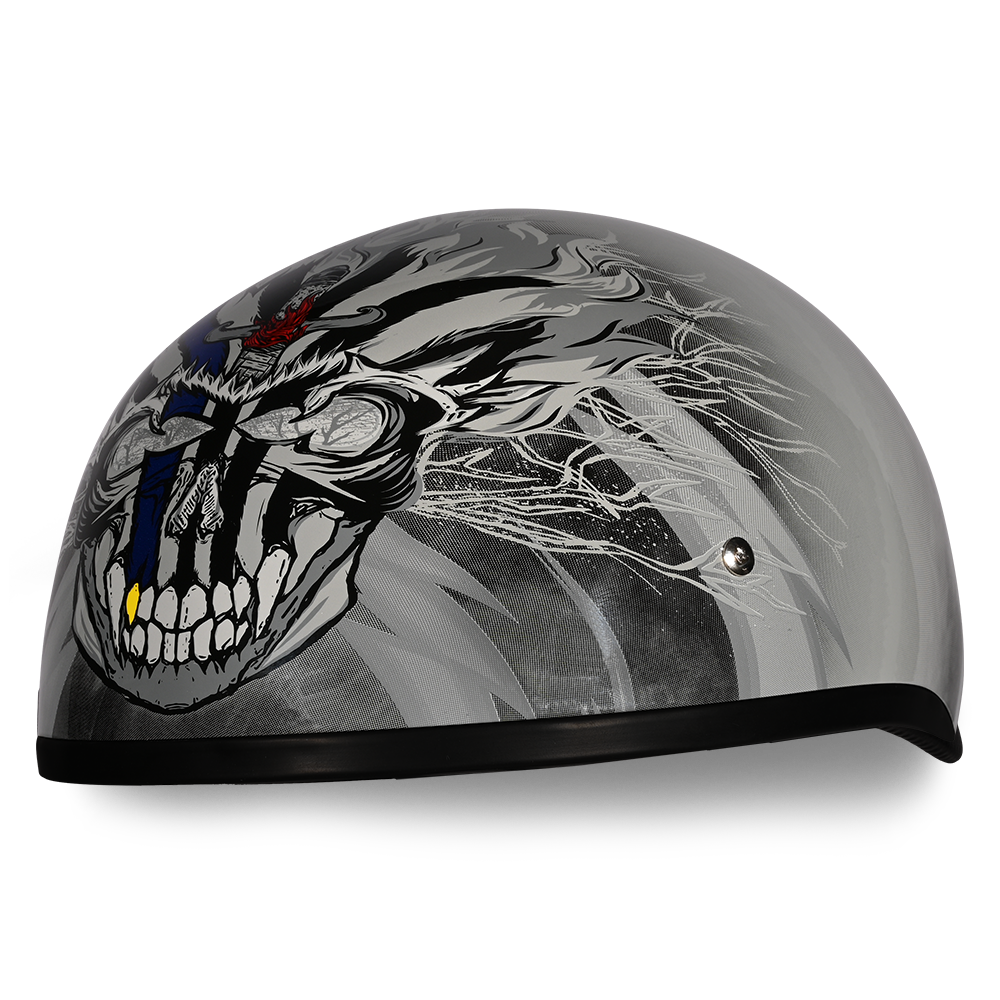 DOT Approved Daytona Motorcycle Half Face Helmet - Skull Cap Graphics for Men & Women, Scooters, ATVs, UTVs & Choppers - W/ Thunder - Image 6