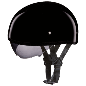 D.O.T. Daytona Skull Cap W/ Inner Shield- Hi-Gloss Black