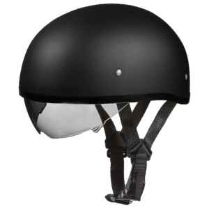 D.O.T. Daytona Skull Cap W/ Inner Shield- Dull Black