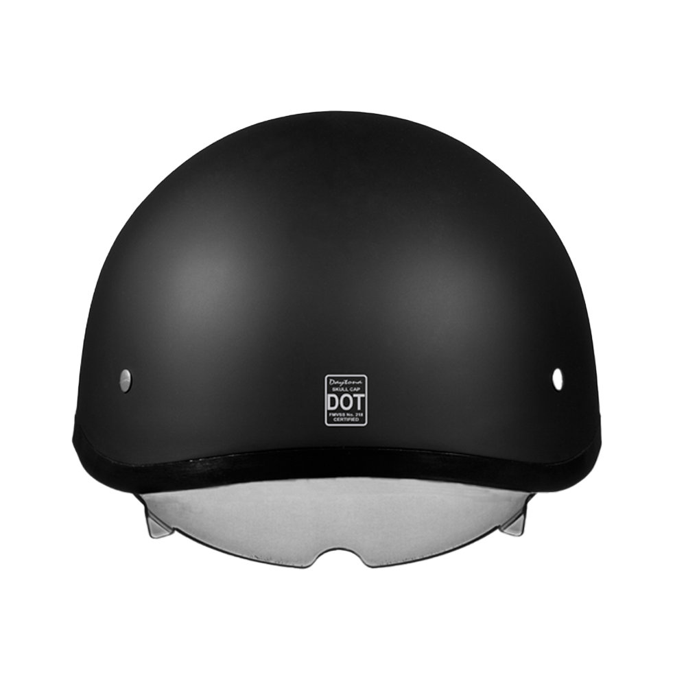 D.O.T. Daytona Skull Cap W/ Inner Shield- Dull Black - Image 3