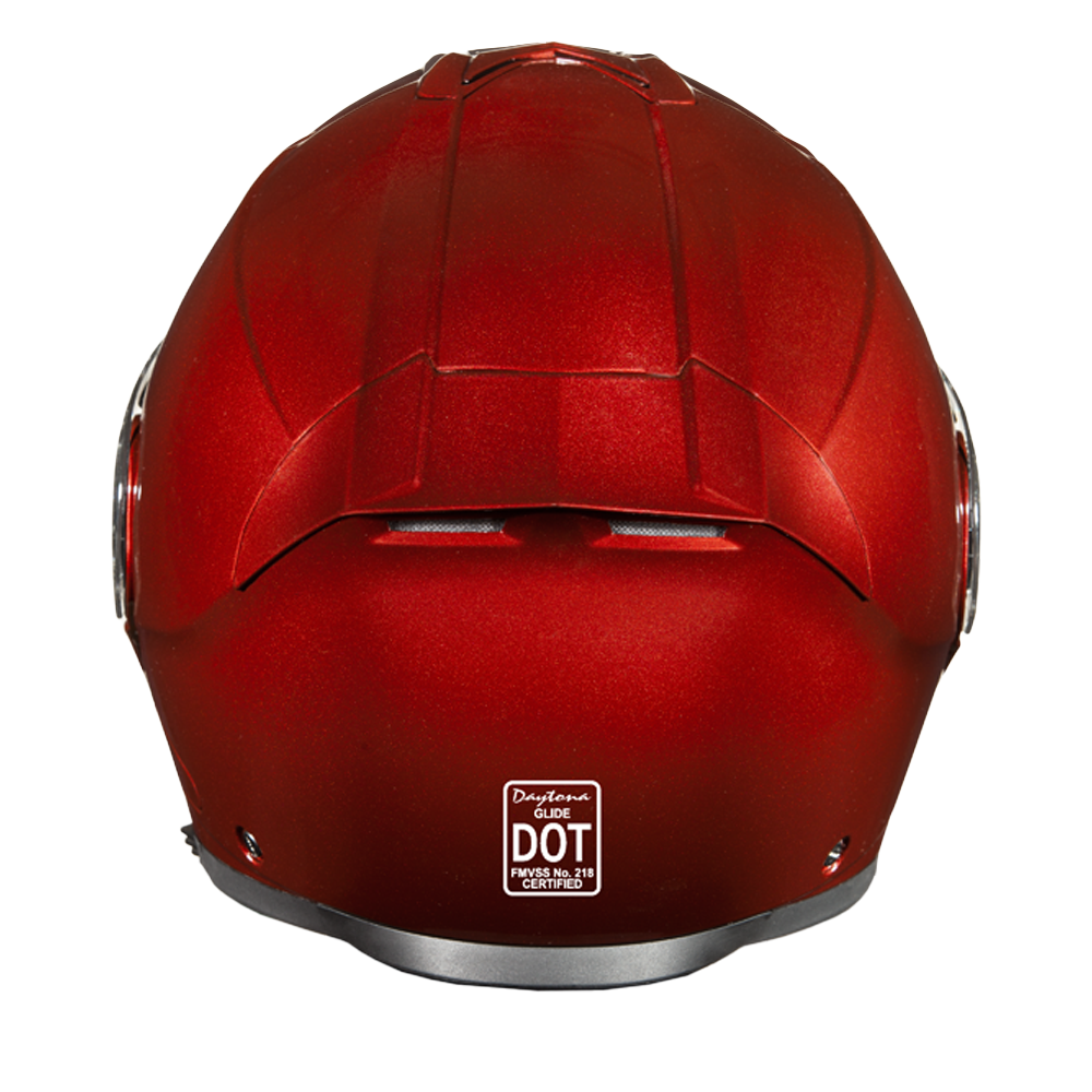 Daytona Glide Modular Motorcycle Helmet - DOT Approved, Bluetooth Ready, Dual Visor, Men/Women/Youth - Black Cherry - Image 4