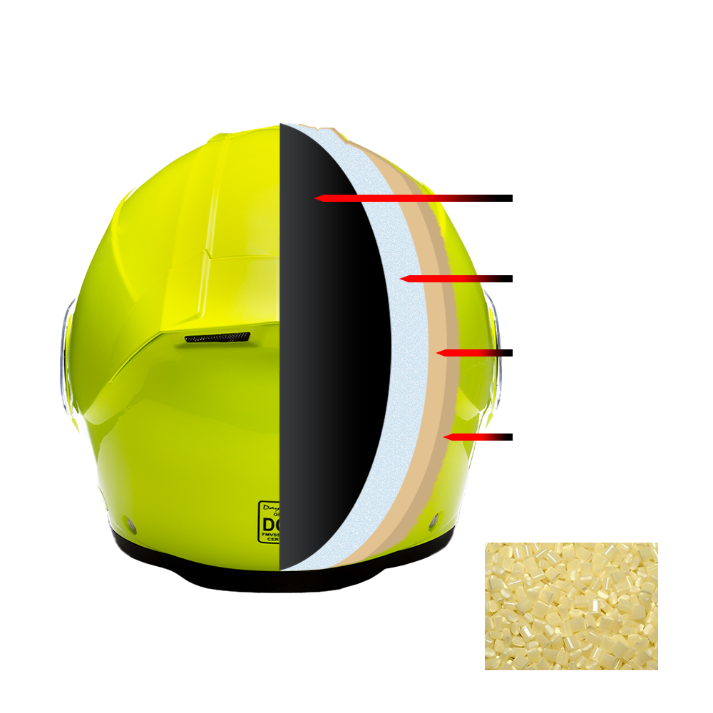 Daytona Glide Modular Motorcycle Helmet - DOT Approved, Bluetooth Ready, Dual Visor, Men/Women/Youth - Fluorescent Yellow - Image 9