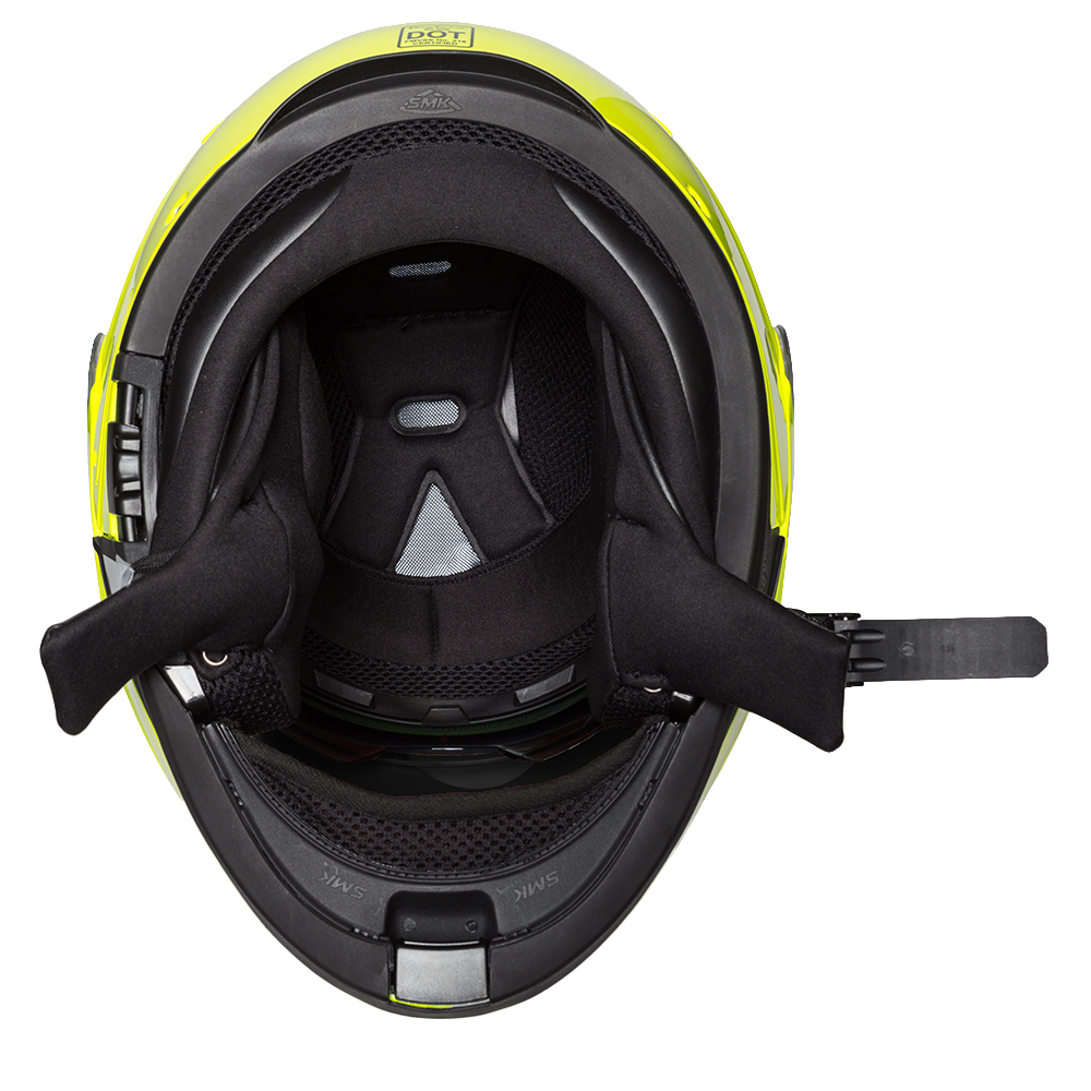 Daytona Glide Modular Motorcycle Helmet - DOT Approved, Bluetooth Ready, Dual Visor, Men/Women/Youth - Fluorescent Yellow - Image 7