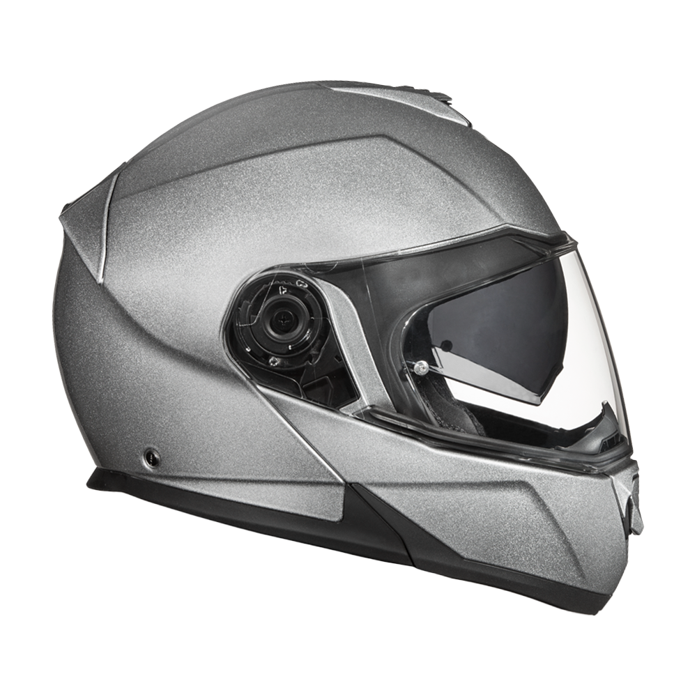 Daytona Glide Modular Motorcycle Helmet - DOT Approved, Bluetooth Ready, Dual Visor, Men/Women/Youth- Silver Metallic - Image 5