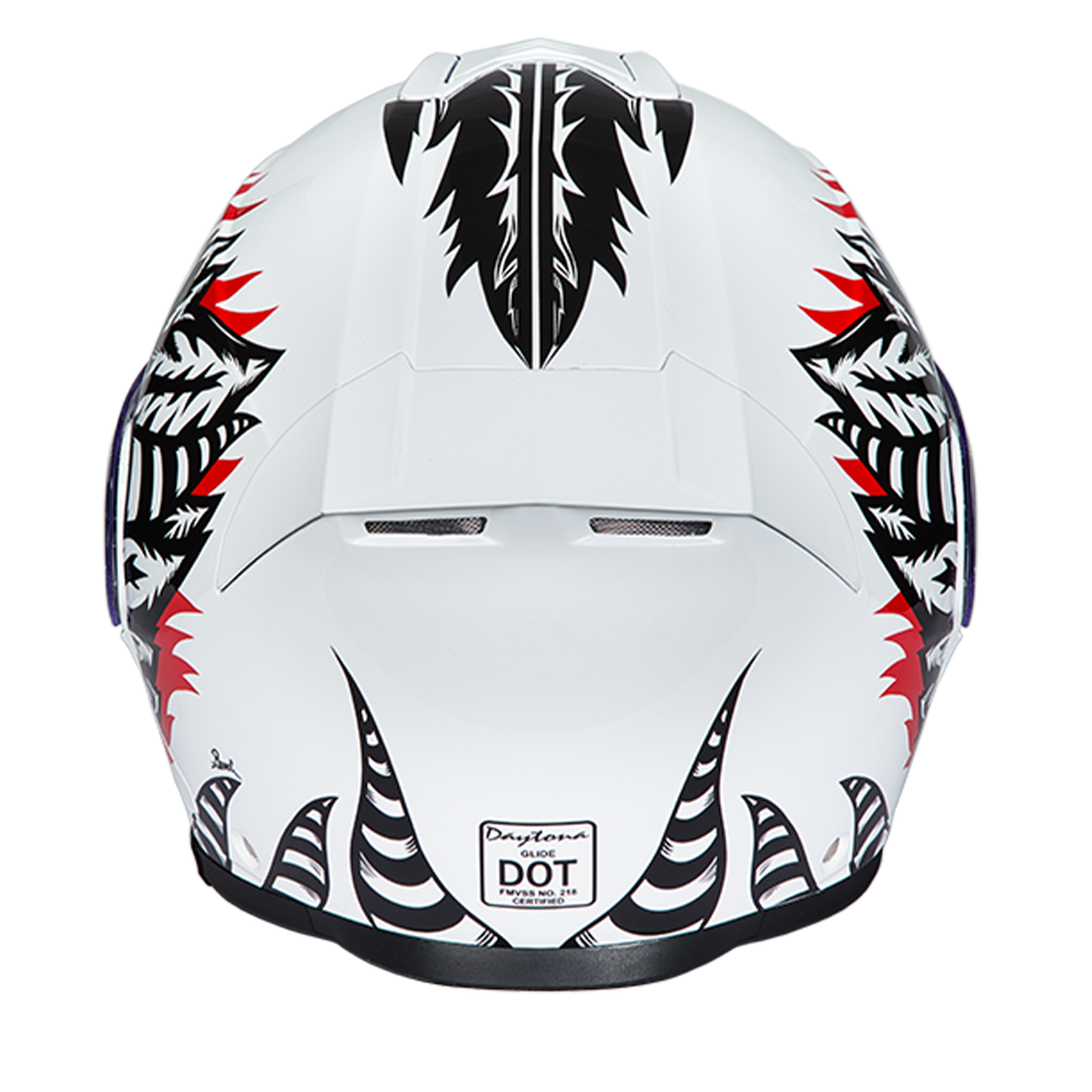 Daytona Glide Modular Motorcycle Helmet - DOT Approved, Bluetooth Ready, Dual Visor, Men/Women/Youth - W/ Phoenix - Image 4