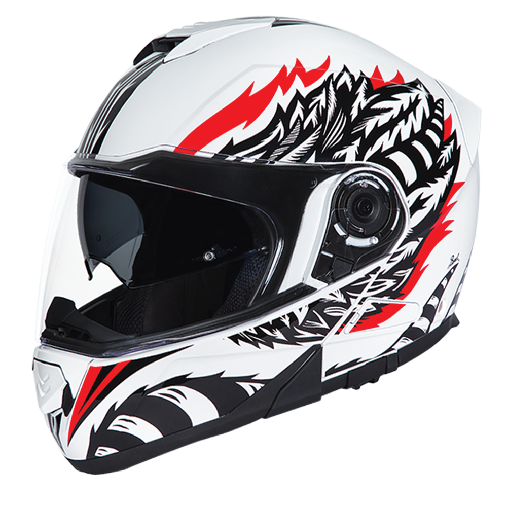 Daytona Glide Modular Motorcycle Helmet - DOT Approved, Bluetooth Ready, Dual Visor, Men/Women/Youth - W/ Phoenix - Image 2