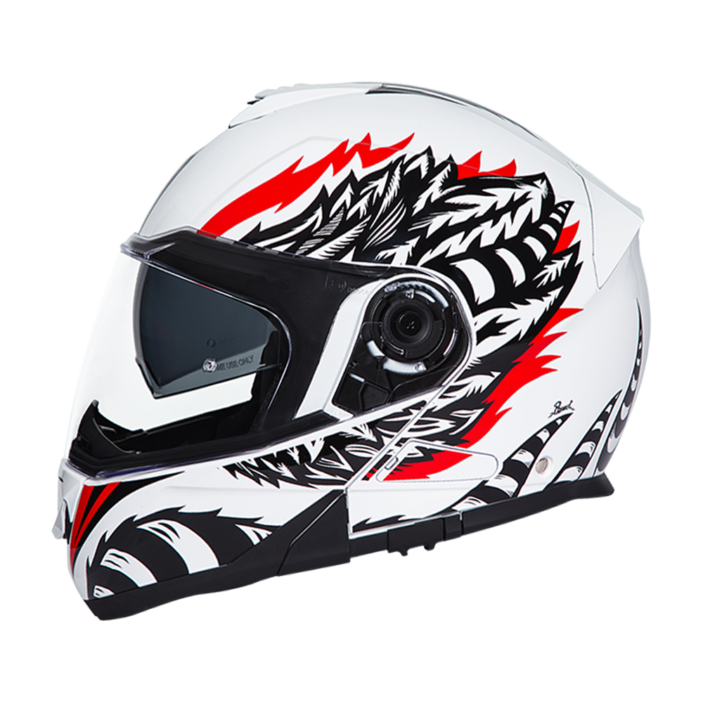 Daytona Glide Modular Motorcycle Helmet - DOT Approved, Bluetooth Ready, Dual Visor, Men/Women/Youth - W/ Phoenix - Image 3
