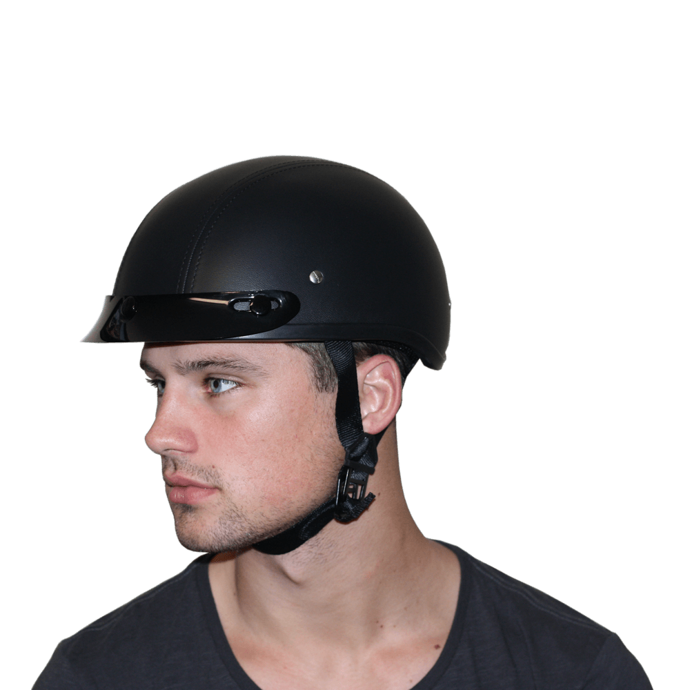 D.O.T. Daytona Skull Cap- Leather Covered - Image 7